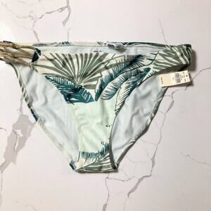 Aerie Botanical Print Bikini Bottom in Hiker Olive Size Large NWT
